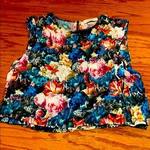 Flower silk tank